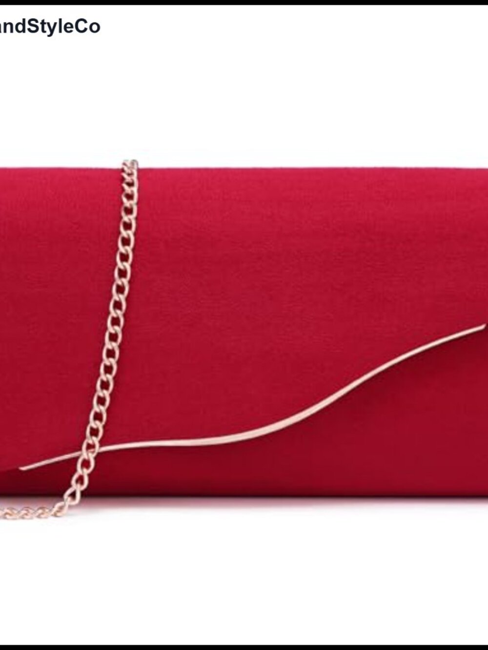 Faux Suede Evening Clutch Purse with Chain Strap, Formal Handbag
